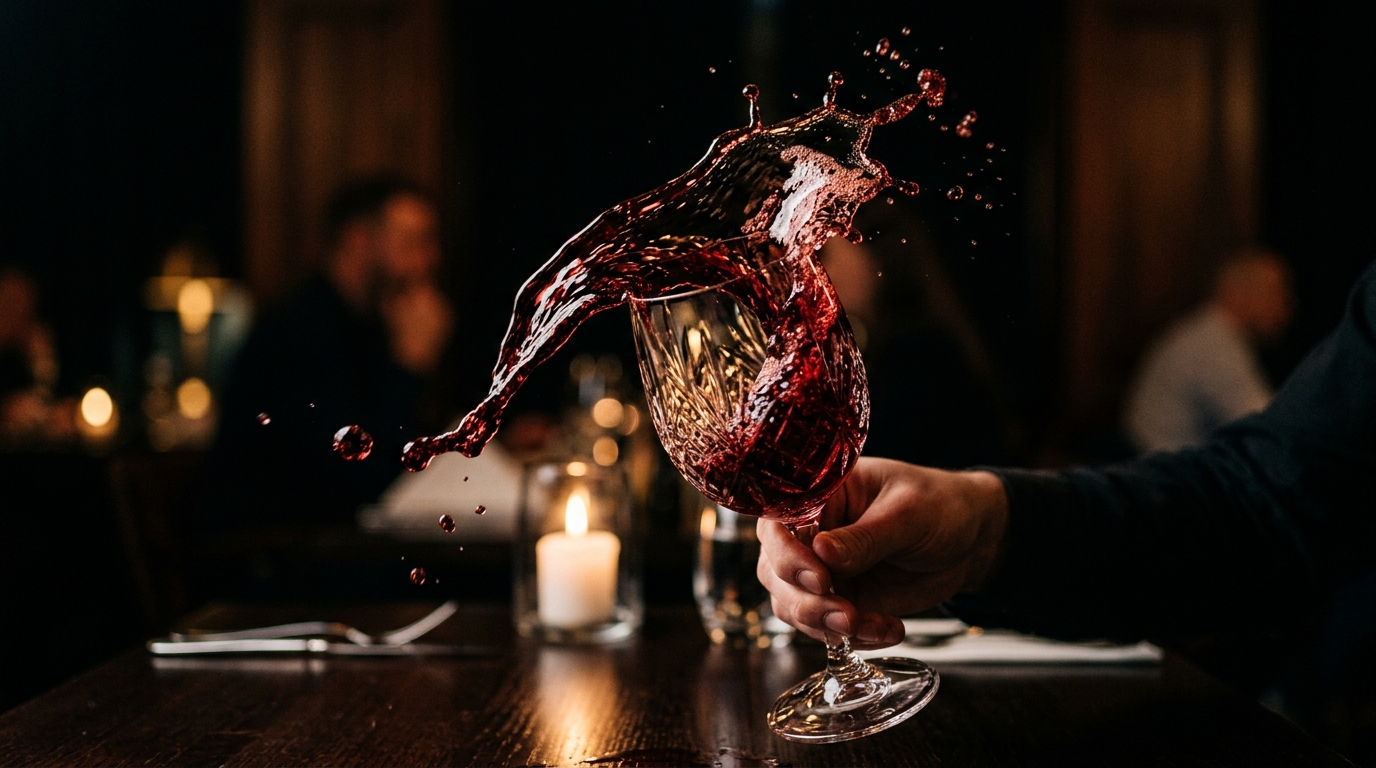 Vintage Wine Splashing